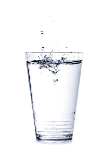 A glass of water