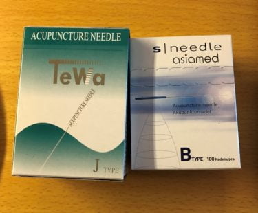 Acupuncture needles in boxes