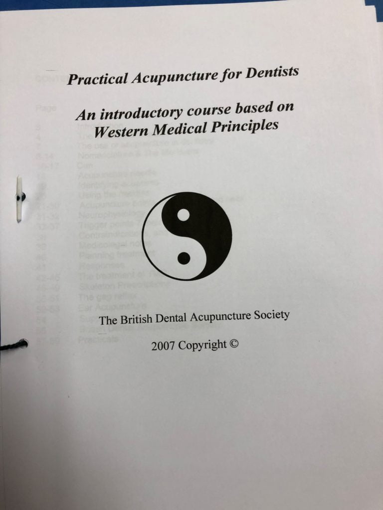 “Practical Acupuncture for Dentists An introductory course based on Western Medical Principles The British Dental Acupuncture Society 2007 Copyright”