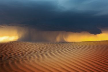 A desert sandstorm on the horizon