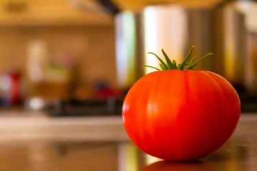 A large red tomato