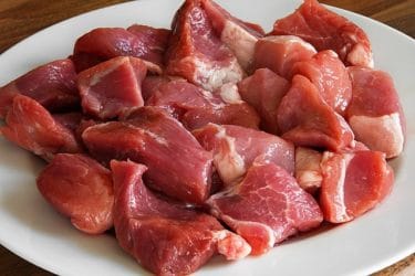 Raw diced meat