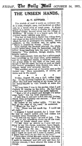 The clipping from The Daily Mail, October 14th 1921 as quoted in the main text. 