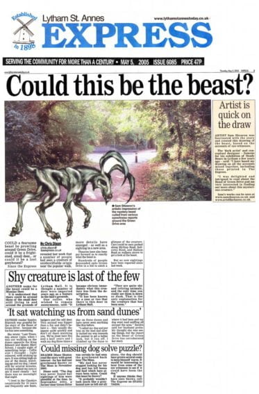 The Lytham St Annes Express, Thursday 5th May, 2005: "Could this be the beast?"