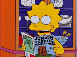 Lisa reading “Junior Skeptic Magazine” in “The Springfield Files”