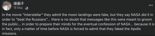 “in the movie "Interstellar" they admit the moon landings were fake, but they say NASA did it in order to "beat the Russians"... there is no doubt that messages like this were meant to groom the public... in order to prepare their minds for the eventual confession of NASA... because it is in fact, only a matter of time before NASA is forced to admit that they faked the Apollo missions.”