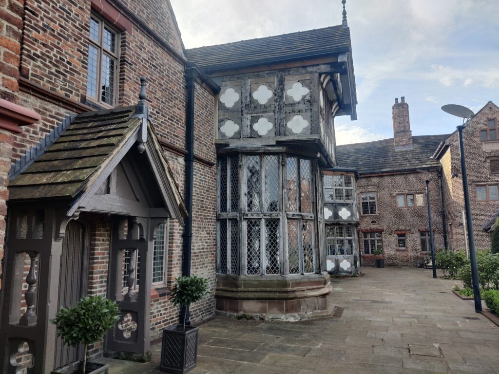 A photograph of Ordsall Hall. 