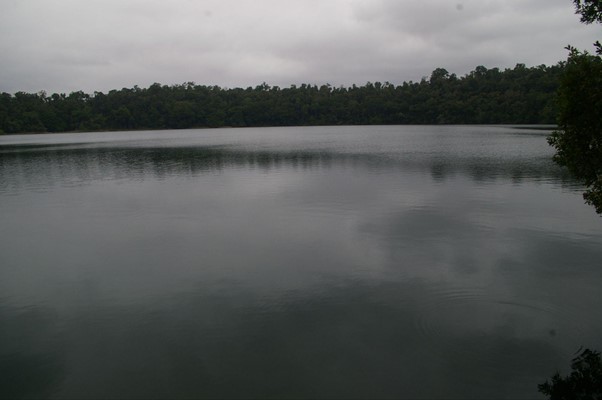 A photograph of Lake Eacham - a wide flat lake surrounded by trees

Source: https://www.flickr.com/photos/raeallen/6224765158/in/photostream/