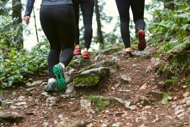 Three women wearing trail running shoes climbing a trail together
Photo by Greg Rosenke on Unsplash