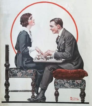By Norman Rockwell - https://www.bonanza.com/listings/The-Ouija-Board-Norman-Rockwell-Portrait-Art-Print-8-in-x-10-in-Design-Matte/772210229, Public Domain, https://commons.wikimedia.org/w/index.php?curid=87862096