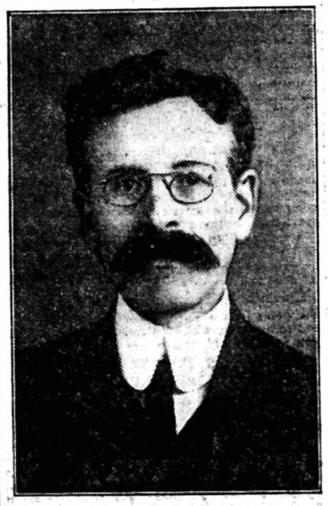 W M Knox
A black and white portrait photograph of a white man wearing a dark suit and tie and white collar. He has spectacles, and a considerable moustache.
Belfast Telegraph 21 March 1910