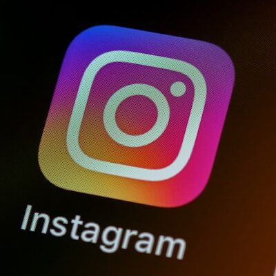 The Instagram icon on a screen